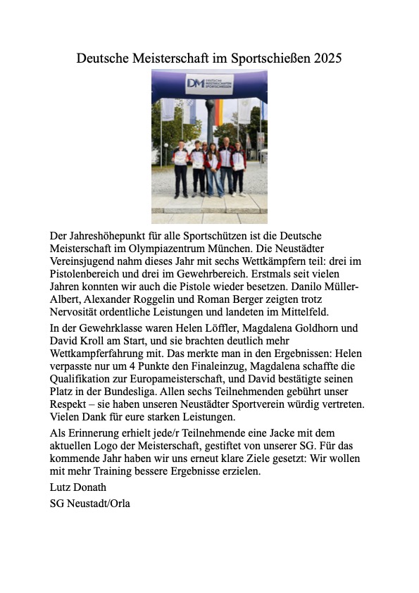 Deutsche Meisterschaft Bild